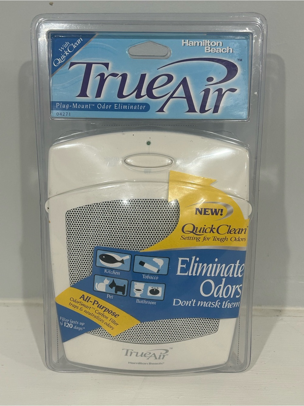 Hamilton Beach True Air Plug In Mount Air Cleaner Smoke/Pet Odor Eliminator NEW